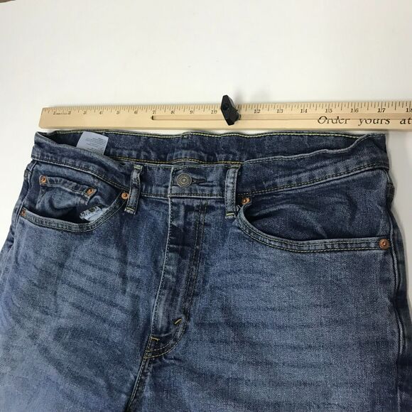 Levis Jeans Mens 34*32 Medium Blue Straight Leg Cotton Stretch Mid Rise Pockets - Picture 12 of 16